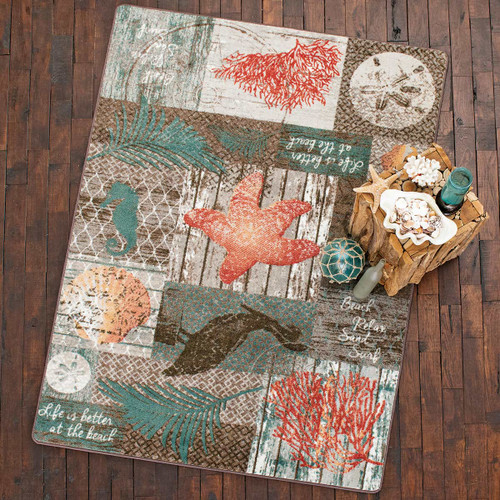 Ocean Icons Rug - 5 x 8