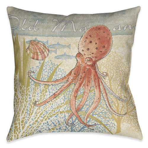 Ocean Octopus 20 x 20 Outdoor Pillow