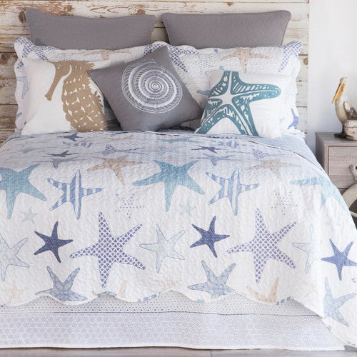 Starfish Microfiber Quilt Bedding Collection