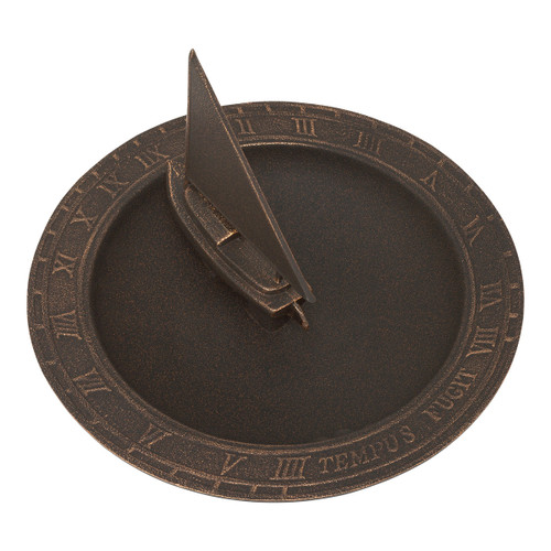 Oil Rub Bronze Sailboat Sundial Birdbath