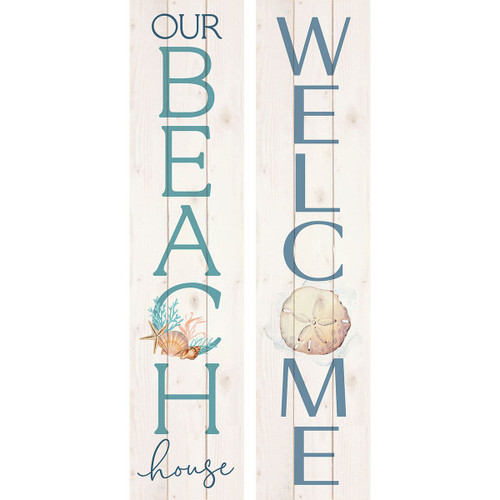 Reversible Beach Welcome Wall Decor