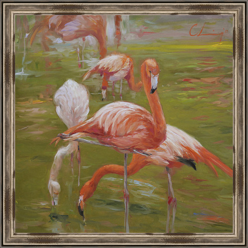 Painterly Flamingo I Framed Print