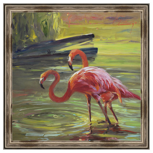 Painterly Flamingo III Framed Print