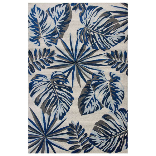 Palm Reef Blue Rug - 5 x 8