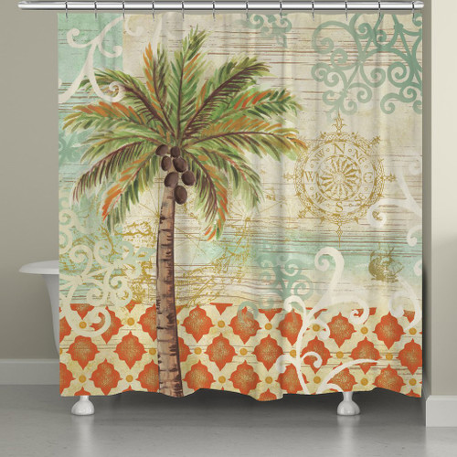 Palm Tile Shower Curtain