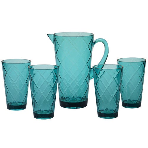 Turquoise Lattice Acrylic Glassware