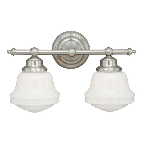 Plantation 2 Light Vanity Lamp - Satin Nickel