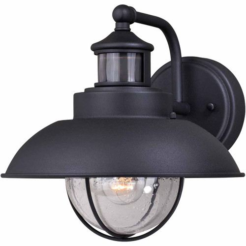Portside Outdoor Motion Sensor Wall Sconce - Black - 10 Inch