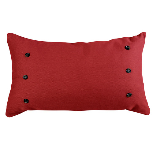 Prescott Red Large Pillow with Buttons