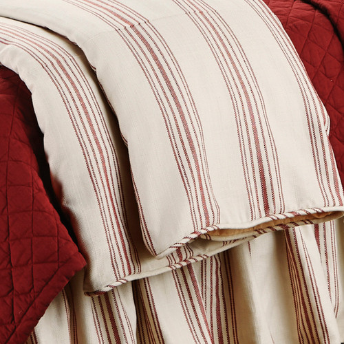 Prescott Red Stripe Duvet - Super Queen