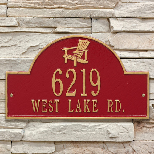 Red & Gold Personalized Adirondack Arch Plaque