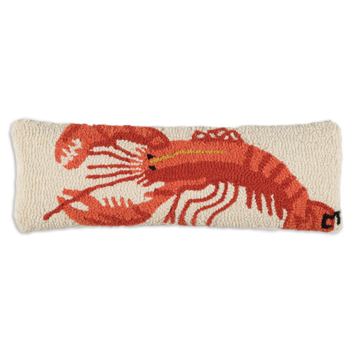 Red Lobster Hooked Wool Pillow