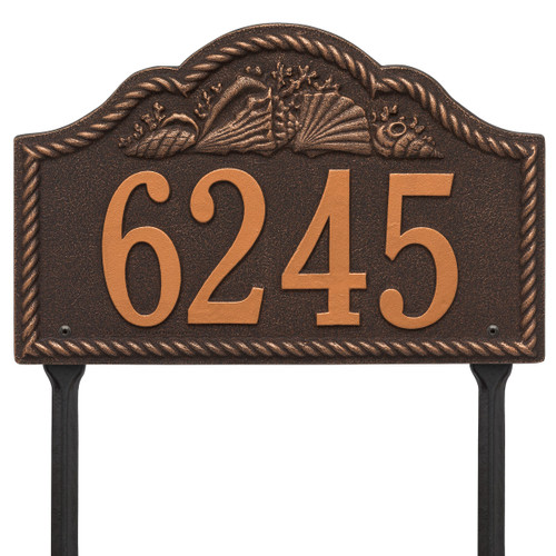 Rope and Shell Lawn Address Plaque - Oil Rubbed Bronze
