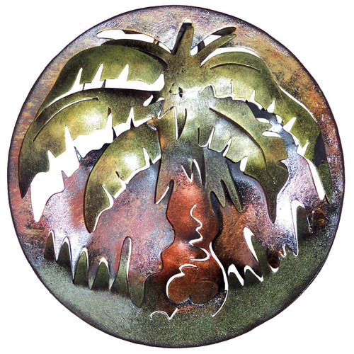 Round Palm Mini Metal Wall Art
