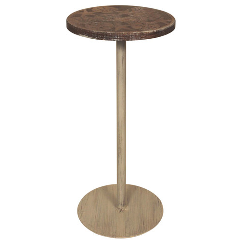 Round Wood Shells Drink Table
