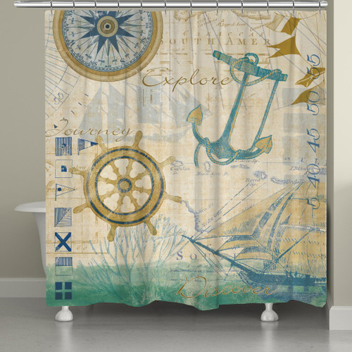 Sailor Script Shower Curtain