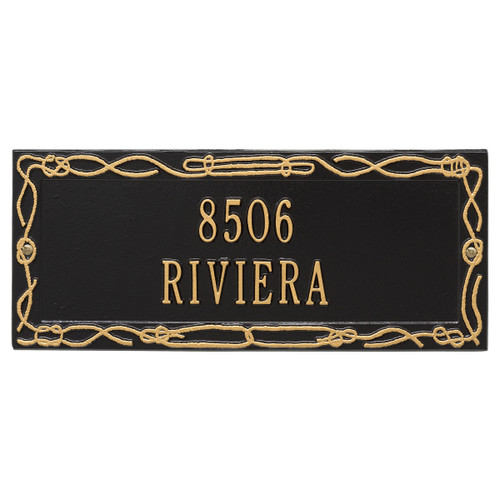 Sailor's Knot Address Plaque - Black & Gold