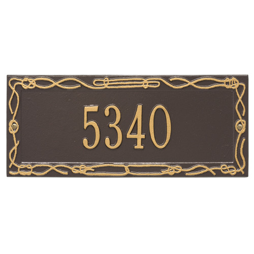Sailor's Knot House Number Plaque - Bronze & Gold
