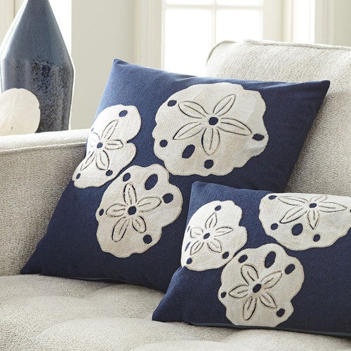 Sand Dollar Navy Pillow - 20 x 20