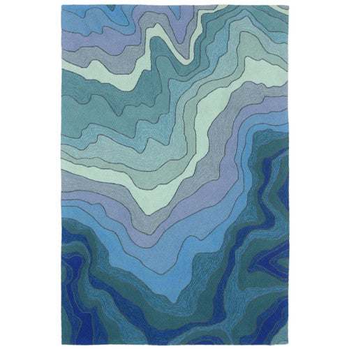 Cascading Waves Indoor/Outdoor Blue Rug Collection