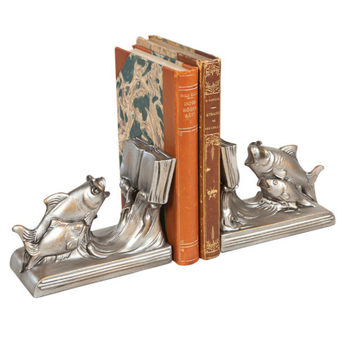 Schooling Fish Bookends - Silver