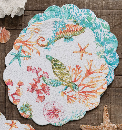Sea Bounty Reversible Round Placemats - Set of 6 - OUT OF STOCK UNTIL 05/09/2025