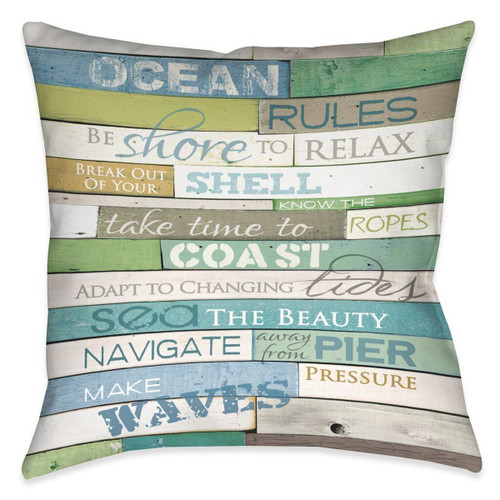 Sea Rules 18 x 18 Outdoor Pillow
