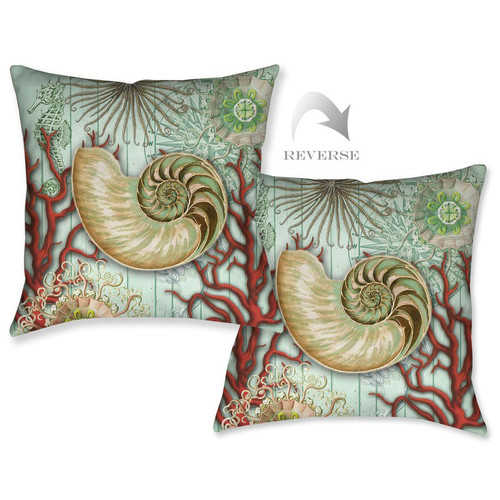 Seafoam Nautilus Pillow