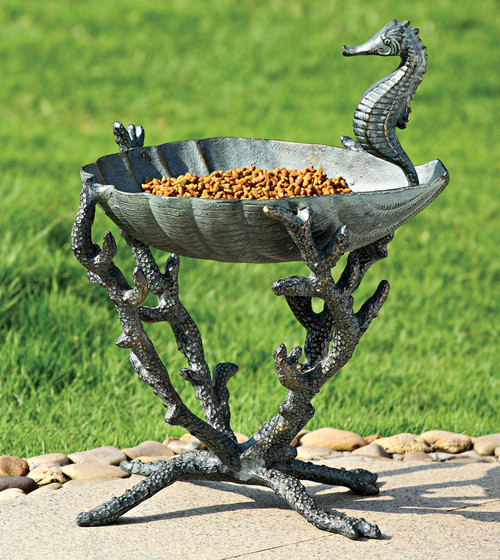 Single Seahorse Birdbath