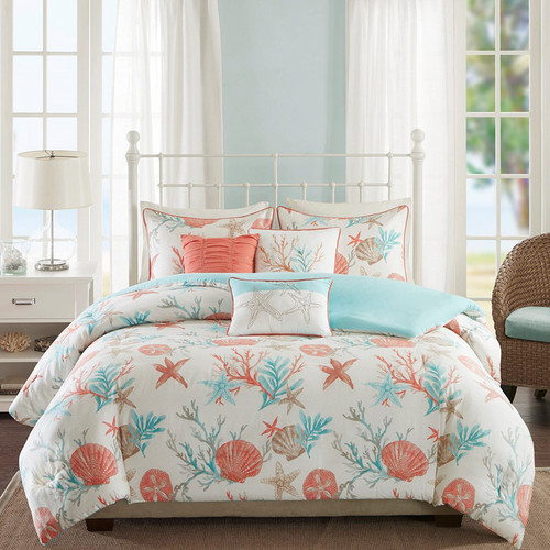 Seashell Bay 6 Piece Duvet Cover Set - Full/Queen