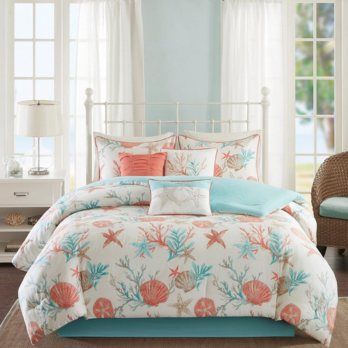 Seashell Bay 7 Piece Comforter Set - Cal King