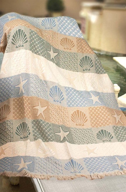 Shells and Lattice Throw Blanket