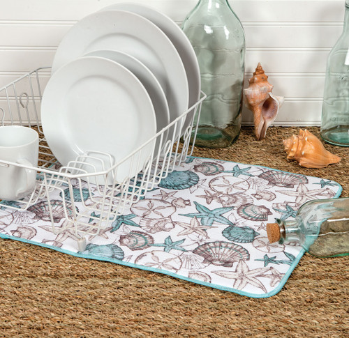 Seashells Countertop Drying Mat