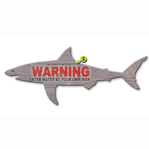 Shark Warning Wood Personalized Sign