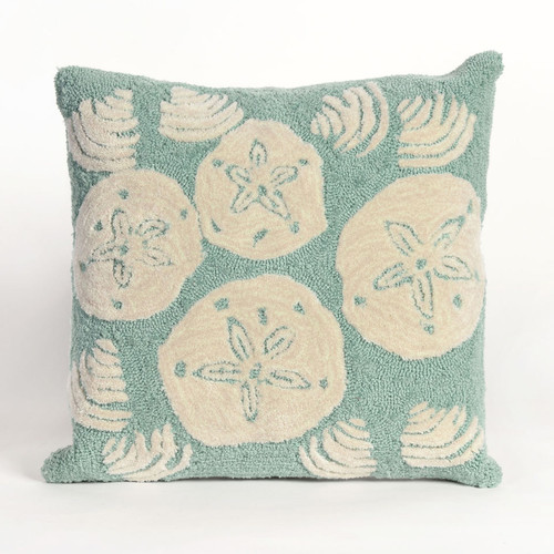 Shell Toss Aqua Indoor/Outdoor Pillow