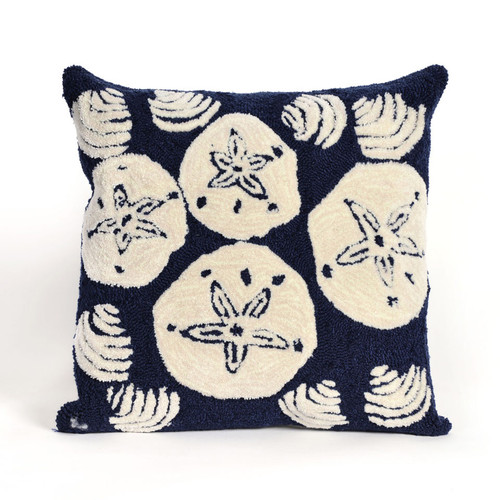 Shell Toss Navy Indoor/Outdoor Pillow