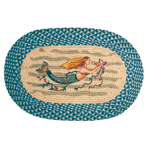 Single Mermaid Oval Patch Rug