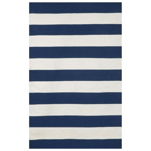 Sorrento Rugby Stripe Navy Rug - 5 x 8