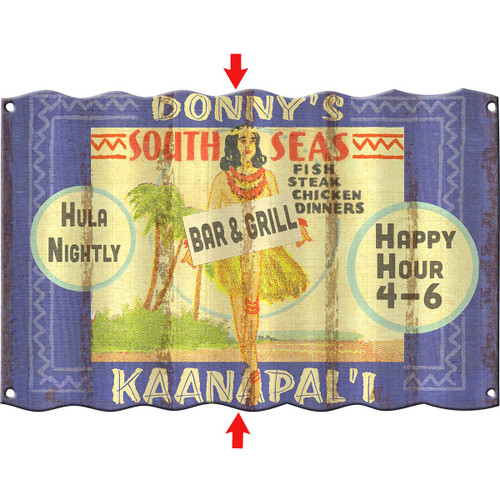 South Seas Personalized Corrugated Metal Sign
