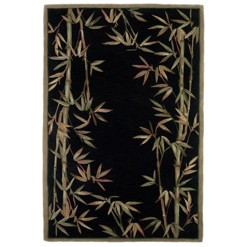 Sparta Black Bamboo Double Border Rug - 5 x 8 - OUT OF STOCK UNTIL 07/29/2025