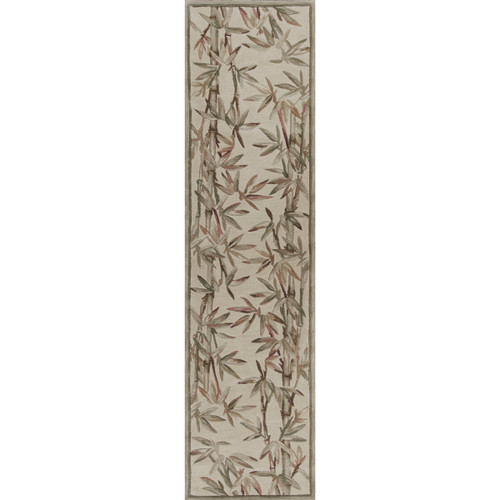 Sparta Ivory Bamboo Double Border Rug - 3 x 10