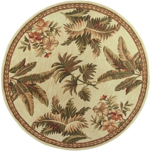 Sparta Ivory Tropical Oasis Rug - 8 Ft Round