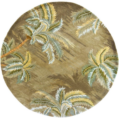 Sparta Moss Palm Trees Rug - 6 Ft Round