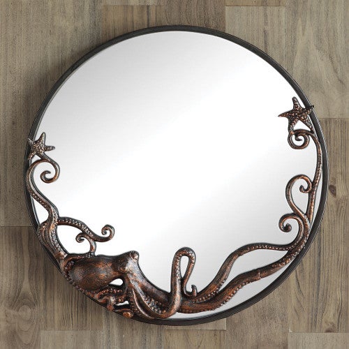 Sprawling Octopus Round Mirror