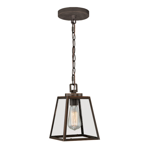 Square Caged Burnished Bronze Mini Pendant