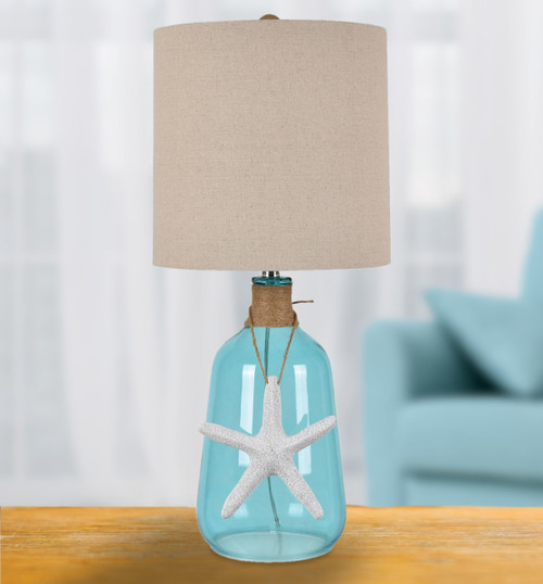 Starfish & Twine Glass Table Lamp
