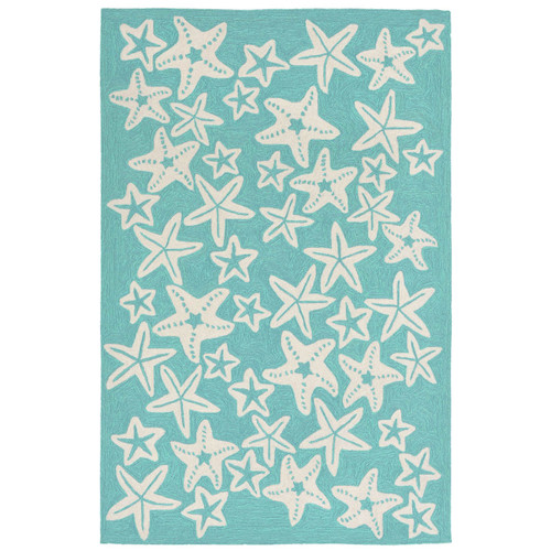 Starfish Sea Blue Indoor/Outdoor Rug - 4 x 6