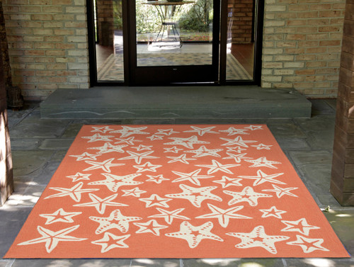 Starfish Sea Orange Indoor/Outdoor Rug - 5 x 8
