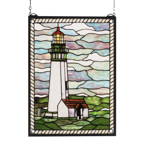 Summer Lighthouse Stained Glass Window