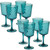 Turquoise Lattice Acrylic Goblets - Set of 8